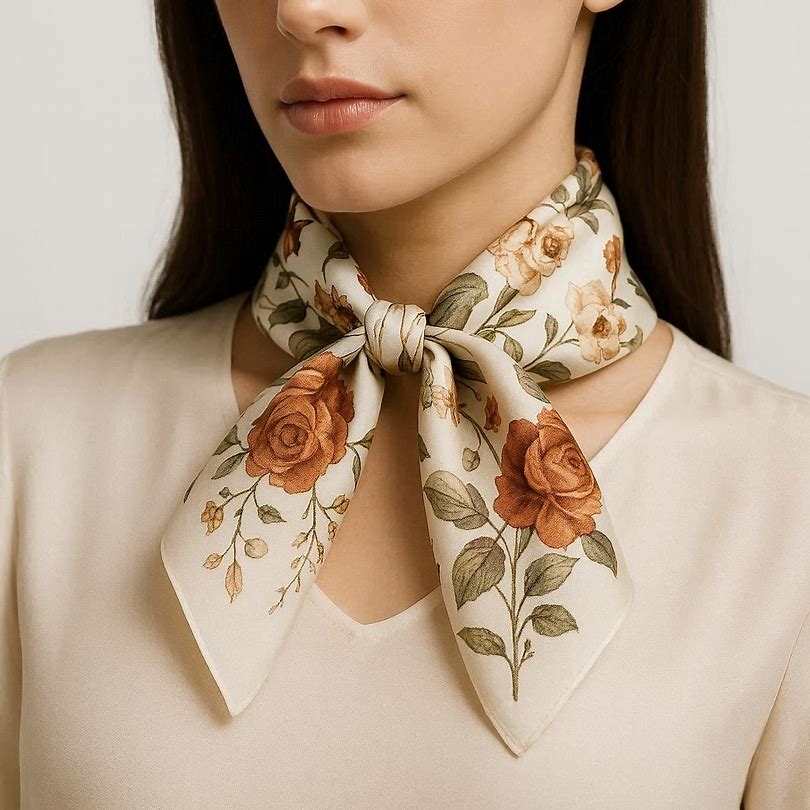 Silk Floral Square Scarf